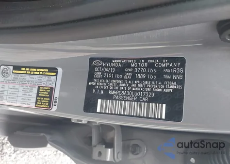 2020 Hyundai Venue Sel z USA, uszkodzony, nr VIN KMHRC8A30LU017329